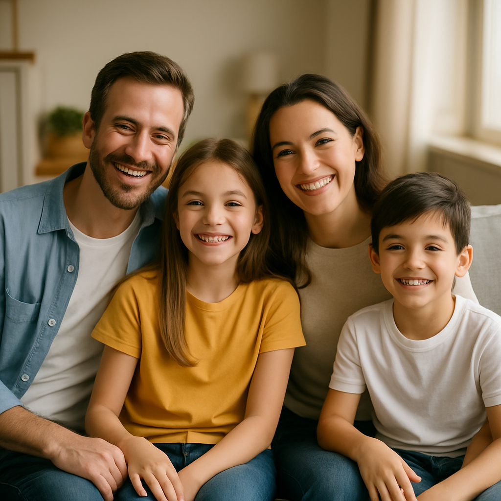 Séance famille avec un chien